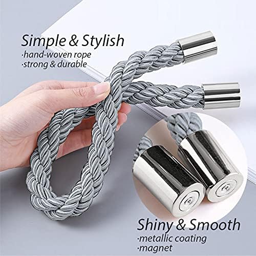 NICEEC 6 Pack Strong Magnetic Curtain Tiebacks Modern Simple Style Drape Tie - Image 3