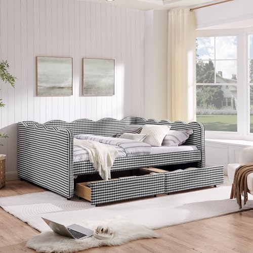 KEIKI Queen Gingham Upholstered Daybed - Image 3