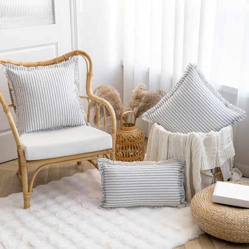 YEENAASY Throw Pillow Covers 22x22 Boho Striped Pillow Cases - Image 4