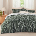 Bedsure Floral Comforter Set Cute Bedding Set Twin/Twin XL Dark Olive by BEDSURE