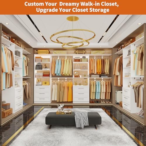 Closet System with Drawers, 5-7.61FT Closet Organizer System with Cuttable - Image 5