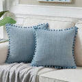 Fancy Homi Set of 2 Light Blue Decorative Throw Pillow Covers 22x22 Inch by Fancy+Homi