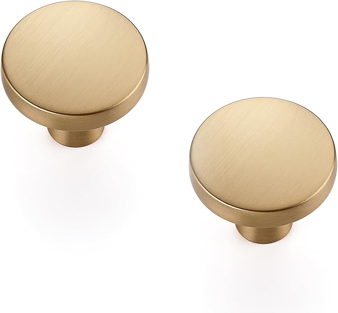 Ravinte 15 Pack Drawer Pulls 1-1/4 Inch Kitchen Cabinet Knobs Solid Round Dresser Drawer Knobs Champagne Bronze Drawer Knobs Dresser Knobs Simple Cabinet Hardware for Cupboard Drawer Pulls