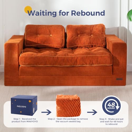 MAXYOYO Folding Sofa Bed, Convertible Sleeper Loveseat - Image 6