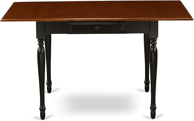 East West Furniture MZAN3-BCH-W 3 Piece Dining Table Set for Small Spaces Contains a Rectangle Dining Room Table with Dropleaf and 2 Wood Seat Chairs, 36x54 Inch, Black & Cherry