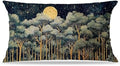 Rustic William Morris Night Forest Green Moon Decor Pillow Covers 20x12 by Unknown