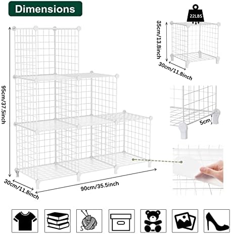 AWTATOS Wire Cube Storage, 6 Cube Closet Organizer Storage Shelf - Image 4