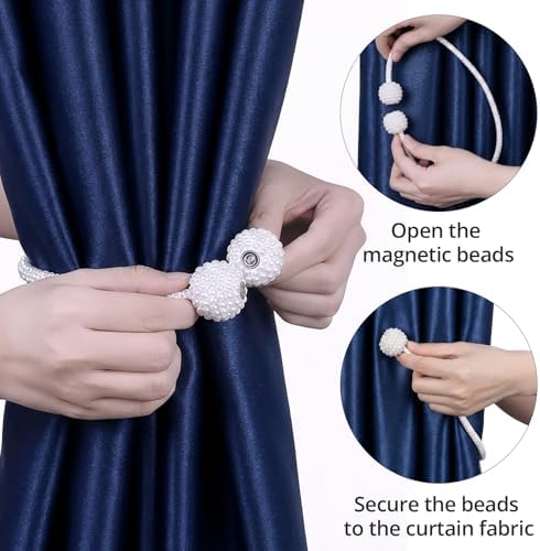 6 Pack Grey Magnetic Curtain Tiebacks - Image 3