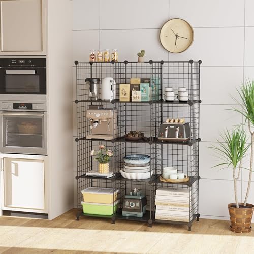 12-Cube Storage Organizer Metal Wire Shelf - Image 2
