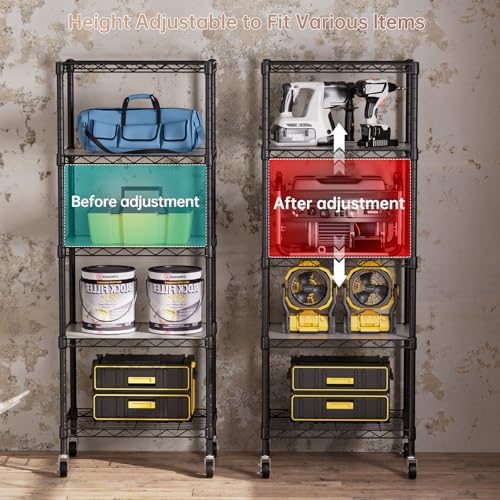 Small Wire 5 Adjustable Shelves Pantry Metal Shelf Floor Organizer - Image 4