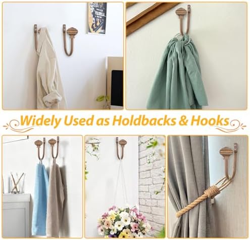 Wood Curtain Holdbacks, Decorative Drapery Tiebacks, 2 Pack/1 Pair - Image 5