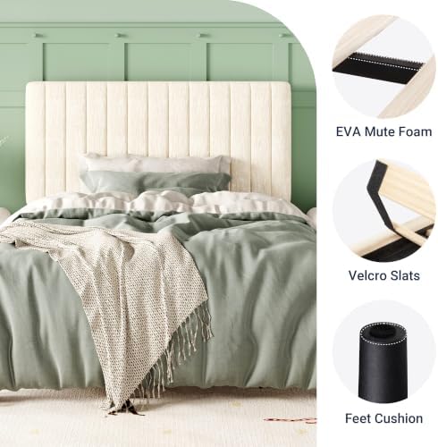 Allewie Twin Bed Frame, Upholstered Platform Bed - Image 6