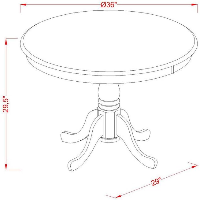 East West Furniture AMAB3-OAK-04 3 Piece Dining Set Contains a Round Kitchen Table with Pedestal and 2 Light Tan Linen Fabric Parson Dining Room Chairs, 36x36 Inch, Oak
