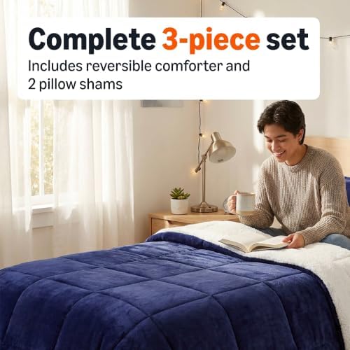 Amazon Basics Reversible Sherpa Comforter Set - Image 3