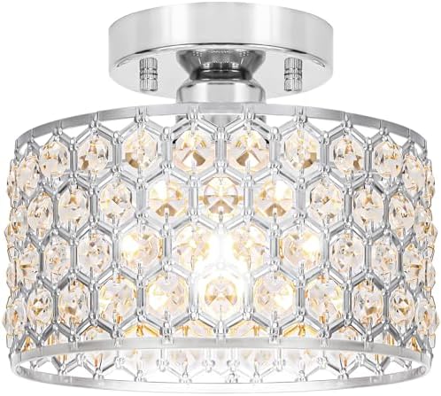 Lxybcce Chrome Crystal Ceiling Light Fixture by Unknown
