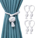 4 Pack White Curtain Tiebacks Outdoor Decorative Rope Drapes Holdbacks Tie Back by JQWUPUP