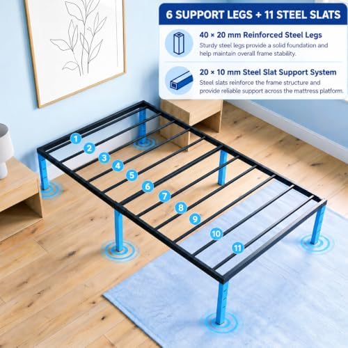 Twin Size Metal Bed Frame, 14 Inch Platform Bed Frame - Image 4