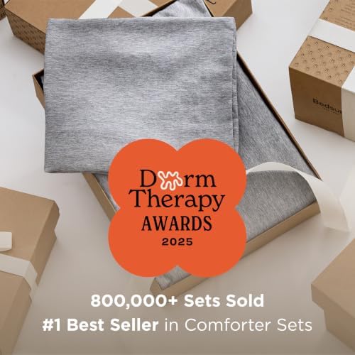 Bedsure Grey Full Size Comforter Set, Soft Cationic Dyed Bedding Set 3 Pcs - Image 5