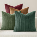 MIULEE Soft Corduroy Decorative Throw Pillow Covers Christmas Green 18x18 by MIULEE