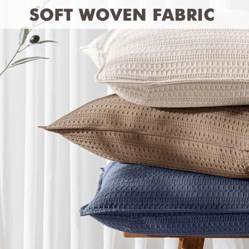 Decorative Waffle Weave Body Pillowcase 20x54 Cream No Insert - Image 3
