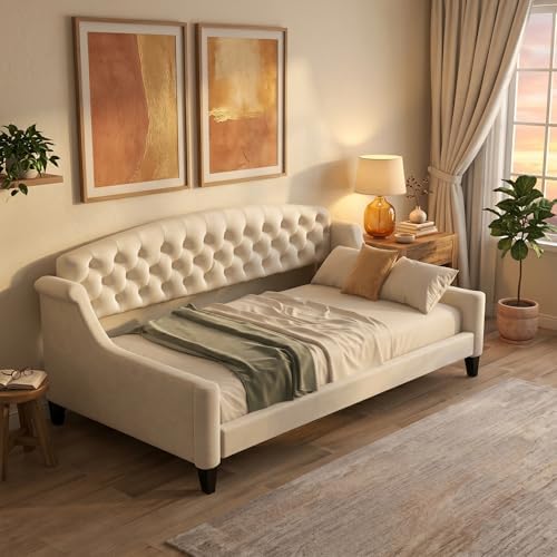 Twin Daybed, Twin Size Luxury Tufted Button Daybed, Upholstered Twin Daybed - Image 4