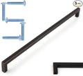KOOFIZO Solid Square Bar Cabinet Handle - Oil Rubbed Bronze Furniture Pull, 12.6 Inch/320mm Screwhole Distance, Pack of 5 for Kitchen Cupboard Door, Bedroom Dresser Drawer, Bathroom Wardrobe Hardware