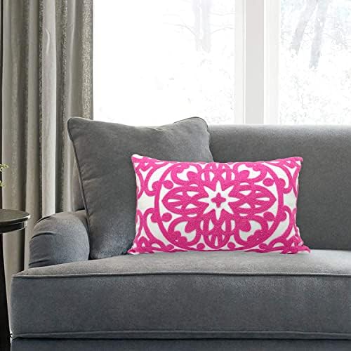 Alysheer Boho Embroidered Lumbar Throw Pillow Cover 12"x 20" - Image 2