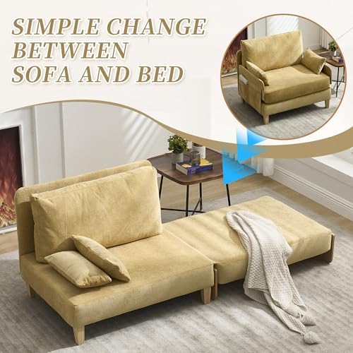 GDFStudio Foldable Sofa Bed Recliner, 3-in-1 Convertible Sleeper Sofa - Image 3