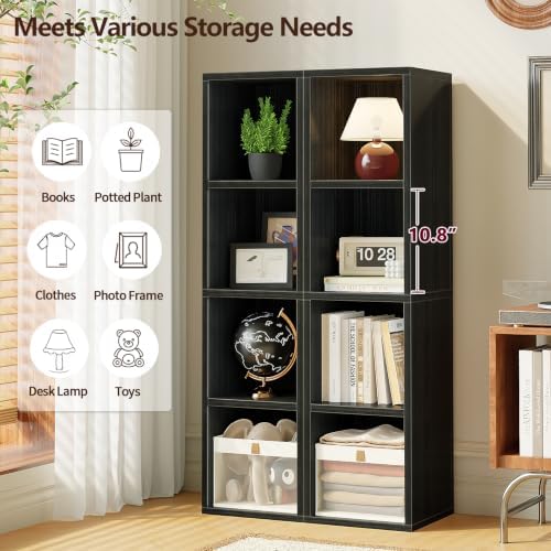 Zenira 4 Tier Bookshelf, 4 Cube Storage Organizer, Narrow Bookcase - Image 5