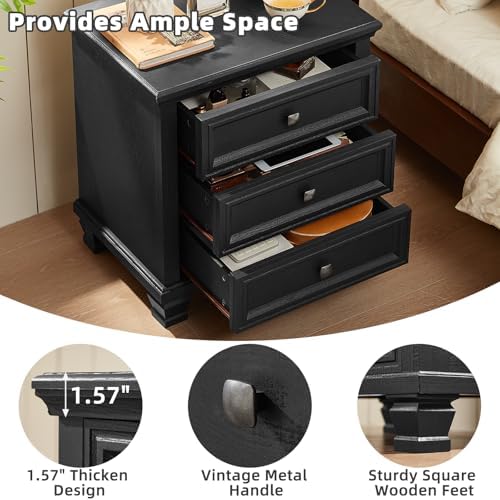 3-Drawer Farmhouse Nightstand - Image 4