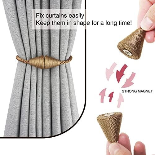 6 Pack Magnetic Curtain Tiebacks Rope Modern Handmade Curtain Tie Backs - Image 2