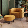 LINSY Accent Chair with Ottoman, Modern Armchair Comfy Barrel Reading Chair by Linsy