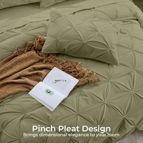 Sasttie Twin XL Comforter Set, 5-Piece Bed in a Bag, Pintuck Bedding Sets - Image 4