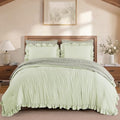 BLOOMHAVEN King Size Comforter Set-7 Pieces Ruffle Bedding Floral Sheet by BLOOMHAVEN