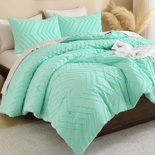 Andency Mint Green Comforter Set Queen Size, 3 Pieces Boho Bed Set by Andency