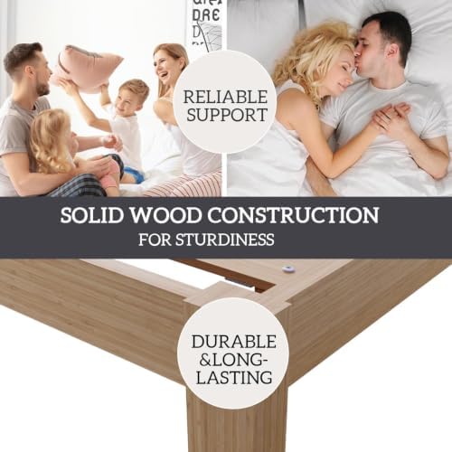 Bamboo Bed Frame Classic 12-Inch Solid Platform Bed - Image 6
