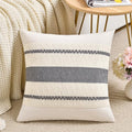 Fancy Homi Set of 1 Neutral Grey Farmhouse Decorative Throw Pillow Covers 22x22 by Fancy+Homi