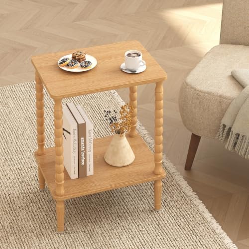 TUTOTAK Small End Table with Solid Wood Legs, Side Table Set of 2 - Image 5