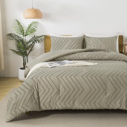 Andency Oatmeal Twin Comforter Set, 2 Pieces Boho Bedding Set - Image 6