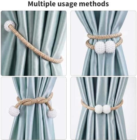 6 Pack Grey Magnetic Curtain Tiebacks - Image 3
