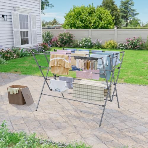 Drying Rack Clothing, 35.4in Long Drying Poles Large Clothes Drying Rack - Image 6