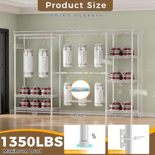 Golpart Heavy Duty Clothes Rack Metal Wardrobe - Image 3