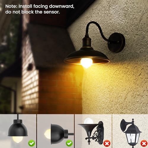 Motion Sensor Light Bulbs, E26 Dusk to Dawn Activated Security - Image 4