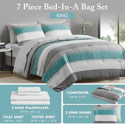 Madison Park Essentials King Comforter Set, Bed in A Bag Comforter & Sheet Set - Image 5