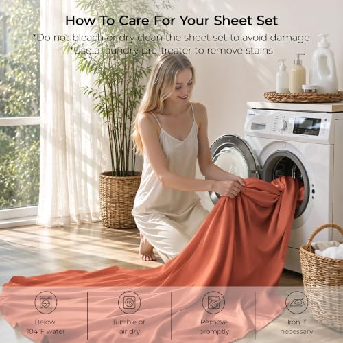 6 Piece Queen Sheet Set, Rayon Derived from Bamboo - Image 6