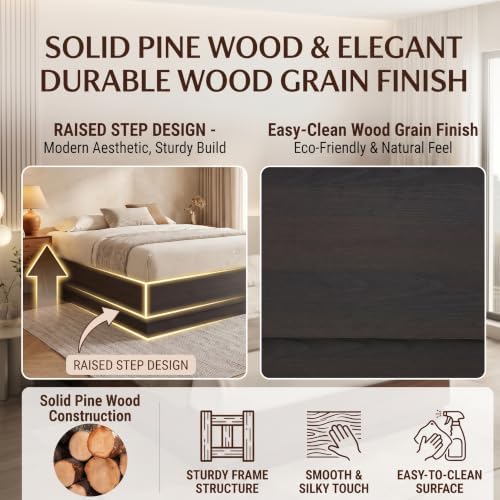 Queen Wood Platform Bed with Lift Up Storage, No Headboard - Image 5