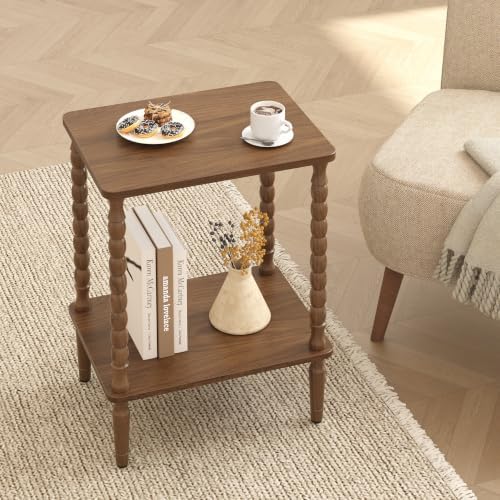 TUTOTAK Small End Table with Solid Wood Legs, Side Table Set of 2 - Image 6