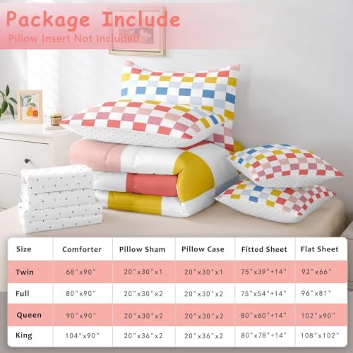 Feelyou Multicolored Checkered Retro Comforter Set - Image 6