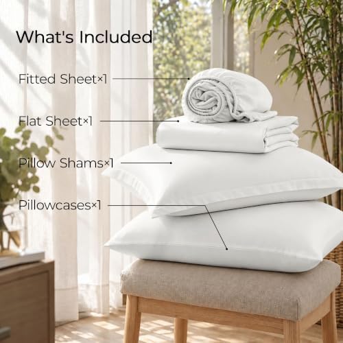 4 Piece Twin Sheets Set, Rayon Derived from Bamboo - Image 6