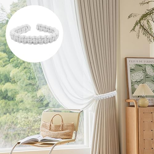 4 Pack Braided Linen Curtain Tiebacks, Boho Elegant Farmhouse Rustic Flexible - Image 6